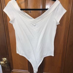 Express white off the shoulder bodysuit